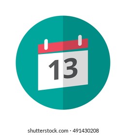 Simple Flat Design calendar icon with diagonal style.