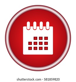 Simple flat design calendar on red circle and white background