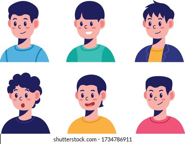 simple flat design character man avatar