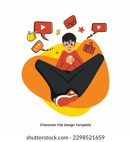 Simple flat design character vector illustration