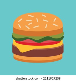 Einfache Flachdesign-Cheeburger-Illustration, Vektorgrafik 