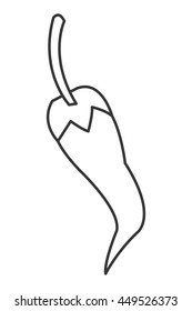simple flat design chili pepper icon vector illustration