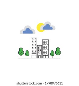 simple flat design city scape