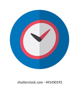 Simple Flat Design clock icon with diagonal style.
