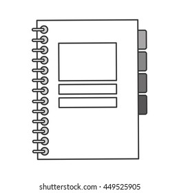 simple flat design closed wired notebook icon vector illustration