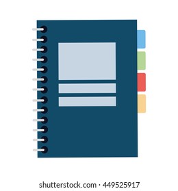 simple flat design closed wired notebook icon vector illustration