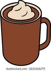 Simple Flat Design Of Cocoa Mug Icon In Modern Vector Concept