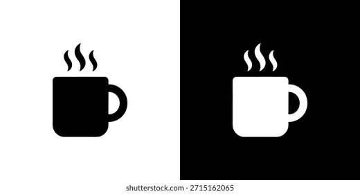Simple Flat Design Coffee Cup With Steam Hot Beverage Icon