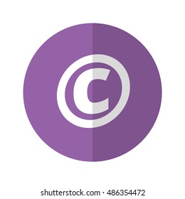 Simple Flat Design Copyright icon with diagonal style. 