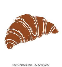 Simple flat design croissant icon for bakery and pastry shop branding