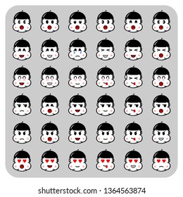 Simple flat design emoji react funny and cute.