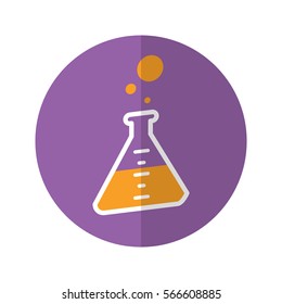 Simple Flat Design erlenmeyer flask icon with diagonal style. Diagonic
