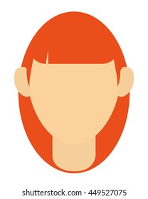 simple flat design faceless woman portrait icon vector illustration