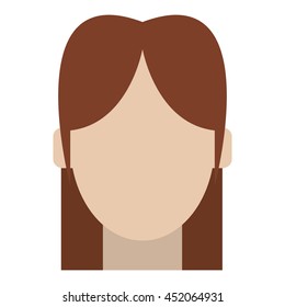 simple flat design faceless woman portrait icon vector illustration