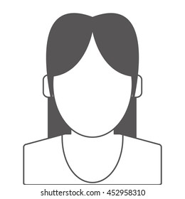 simple flat design faceless woman portrait icon vector illustration