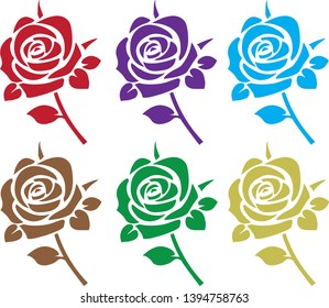 Simple Flat Design Flowers Color
