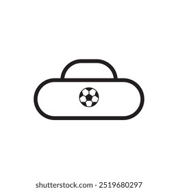 Simple flat design of football or soccer bag Illustration. 