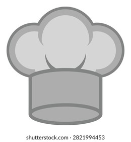 Simple flat design graphic of a toque blanche cooking hat. Perfect for restaurant logos, culinary menus, food blogs, and chef branding projects.