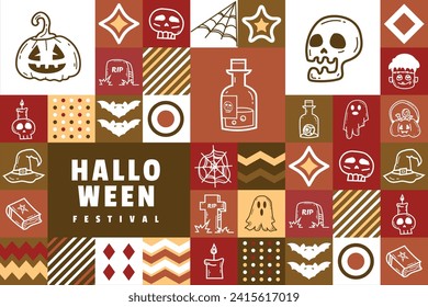 Simple flat design halloween holiday background design template