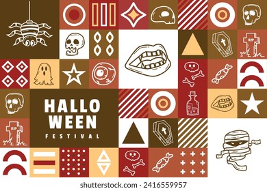 Einfaches Flachdesign auf halbem Hintergrund, Design-Illustration