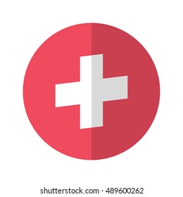 Simple Flat Design health icon with diagonal style.