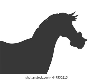 simple flat design horse cartoon icon vector illustration