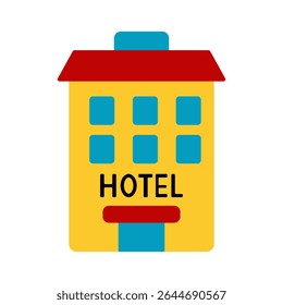 Simples Flat Design Hotel Ícone da construção