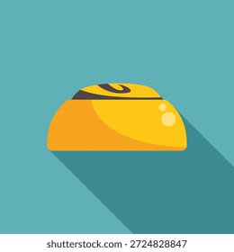 Simples ícone de design plano de um delicioso doce de chocolate redondo amarelo com redemoinho no topo