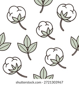 Icono de diseño plano simple Concepto de azulejos de patrón de algodón orgánico como azulejos sin costuras con patrones hechos de estampados de algodón orgánico que enfatizan las prácticas textiles ecológicas. ilustración plana en , para publicidad, sin texto y texto, profundidad completa de campo, detalle de alta calidad --ar 16:9
