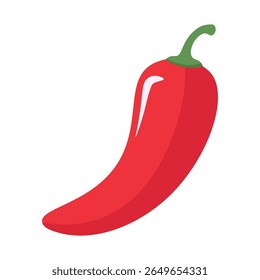 Simples ícone de design plano de uma pimenta pimenta quente vermelha. Ilustração gráfica vetorial de um vegetal picante, tempero para cozinhar. Isolado em um fundo branco, perfeito para design de alimentos