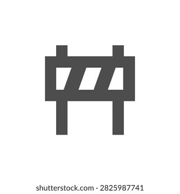 A simple, flat design icon representing a construction barrier or road block, often used to indicate temporary closures or safety zones
