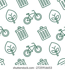 Icono de diseño plano simple Concepto de azulejos de ciclismo Urbana como azulejos sin costuras que representan los beneficios ecológicos y para la salud del ciclismo urbano como parte de un estilo de vida sin desperdicios. ilustración plana en , para publicidad, sin texto y texto, Profundidad total de campo, detalle de alta calidad --ar 16:9