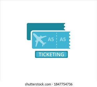 einfache flache Abbildung des Fluggasttickets auf dem Flughafen