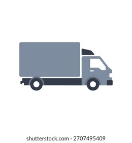 Eine einfache flache Design-Illustration eines Lieferwagens, perfekt für Konzepte im Zusammenhang mit Logistik, Transport, Versand, Umzugsdienstleistungen und E-Commerce-Unternehmen.
