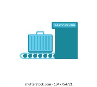 simple ilustración de diseño plano de la máquina de inspección de rayos X de equipaje en el aeropuerto