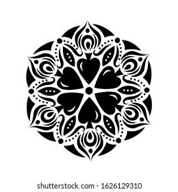 Simple flat design illustration mandala ornament