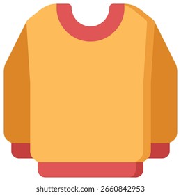 Einfache flache Design-Illustration eines Senf gelb langärmelig 