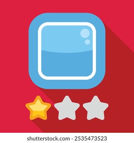 Simple flat design illustration of user experience with a mobile app receiving a one star rating