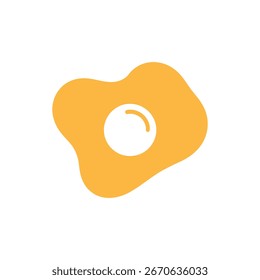 Ilustración de diseño plano simple de un huevo frito amarillo sobre un fondo blanco. Gráfico de Vector minimalista ideal para proyectos y diseños relacionados con la comida.