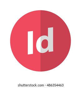 Simple Flat Design Indesign Icon With Diagonal Style. 