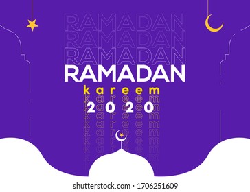 Simple Flat Design Islamic Ramadhan Kareem for Banner and Poster