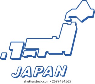 Simple and flat design Japan map