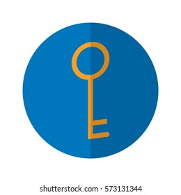 Simple Flat Design key icon with diagonal style. Diagonic
