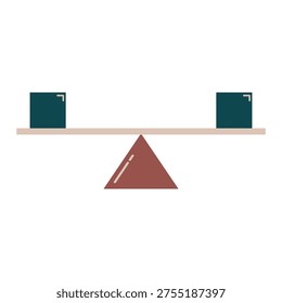 Simple flat design lever. Fulcrum and load represents mechanical advantage. Scalable vector graphic.