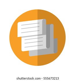 Simple Flat Design long paper list icon with diagonal style. Diagonic.
