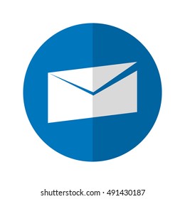 Simple Flat Design mail icon with diagonal style.