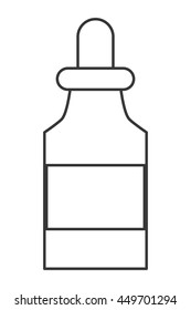 simple flat design medicine bottle with dropper icon vector illustration