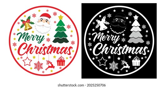 simple flat design merry christmas symbol