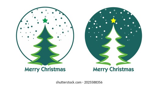 diseño plano simple alegre navidad ilustración de árbol de navidad