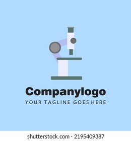 simple flat design microscope for company logo design